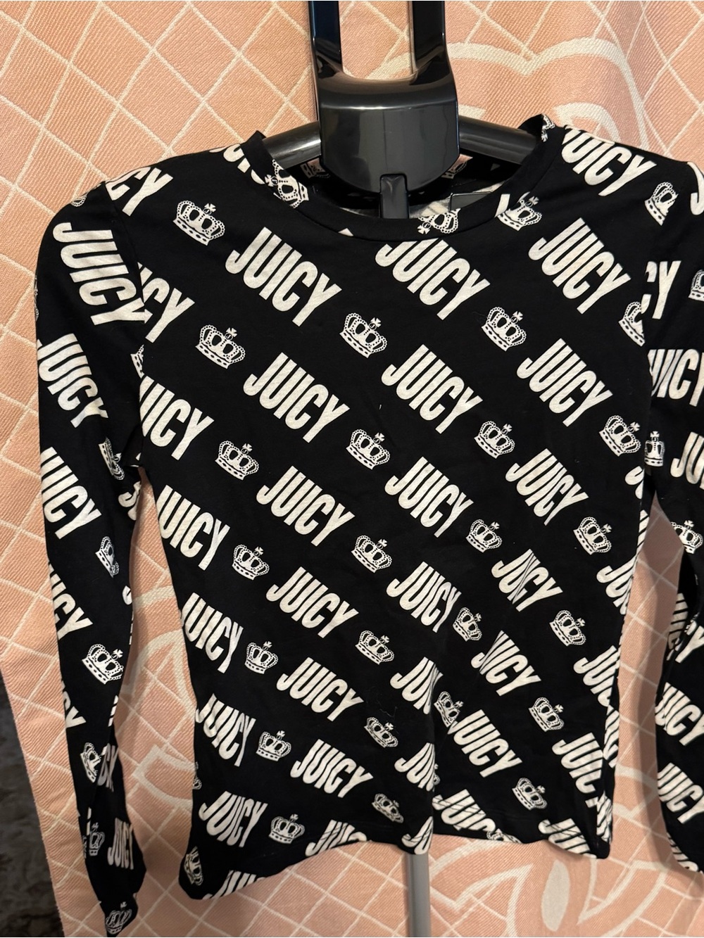 Juicy Couture Black Logo Long Sleeve Top